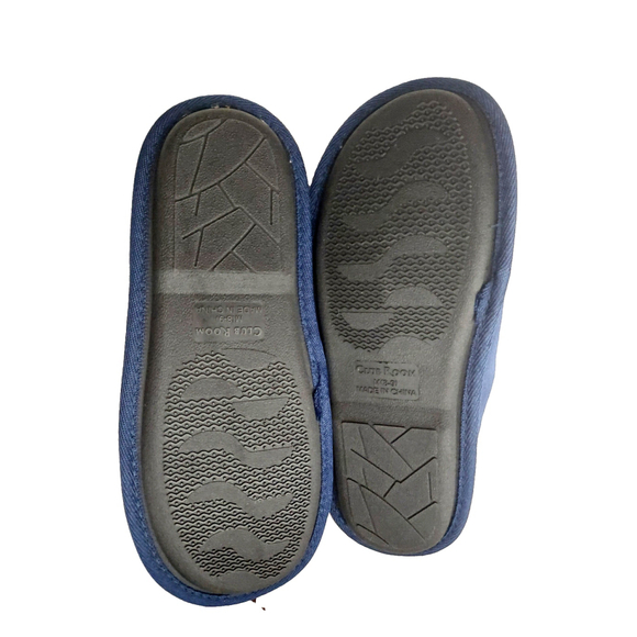 Club Room Men's Navy Blue Embroidered Indoor/Outdoor Slippers Size Medium 8-9 - Picture 11 of 16